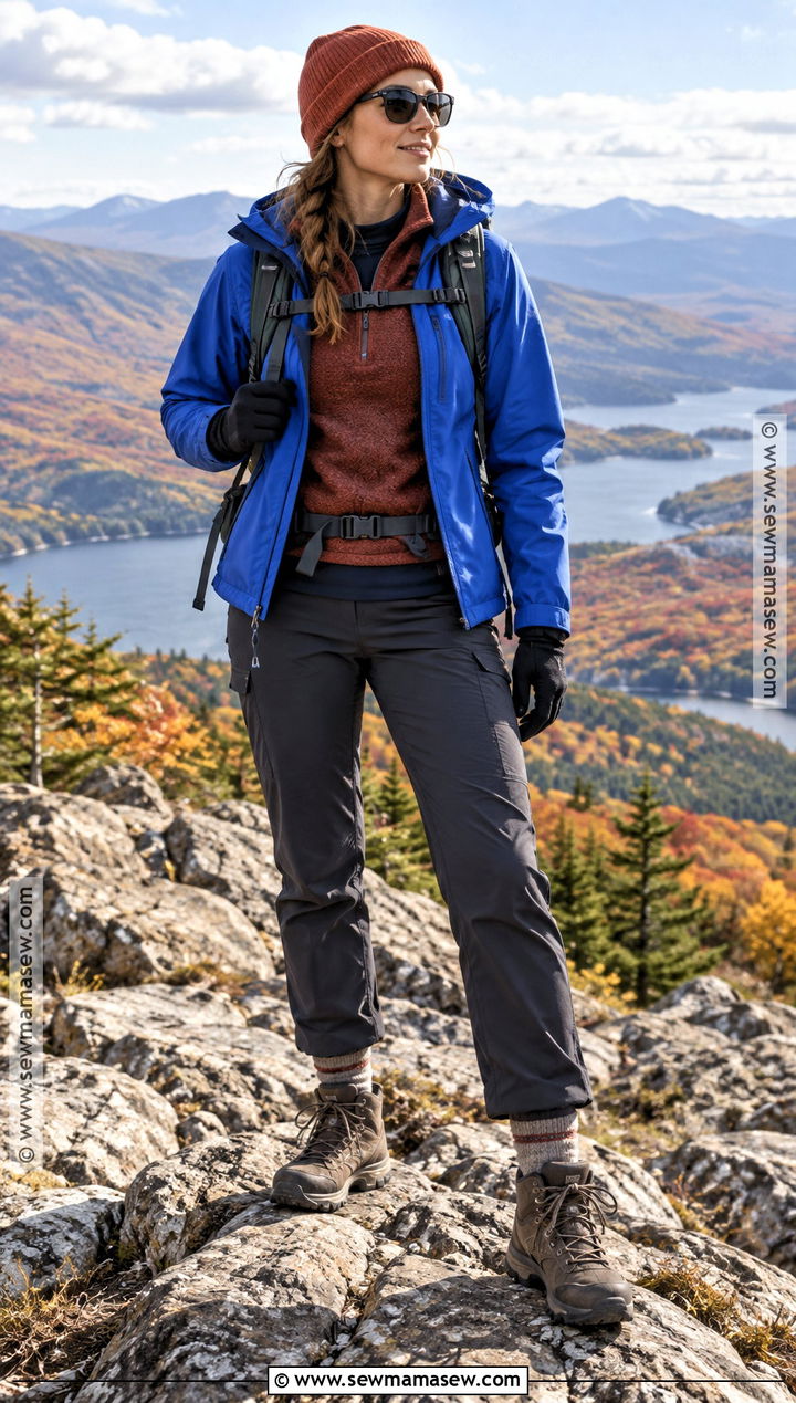 Mountain Hiking Outfit With A Base Layer And Shell - 25 hiking outfit fall ideas