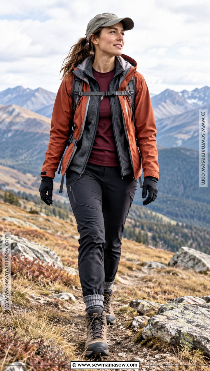 Mountain Hiking Outfit With Base Layers And Shell - 20 mountain outfit fall ideas