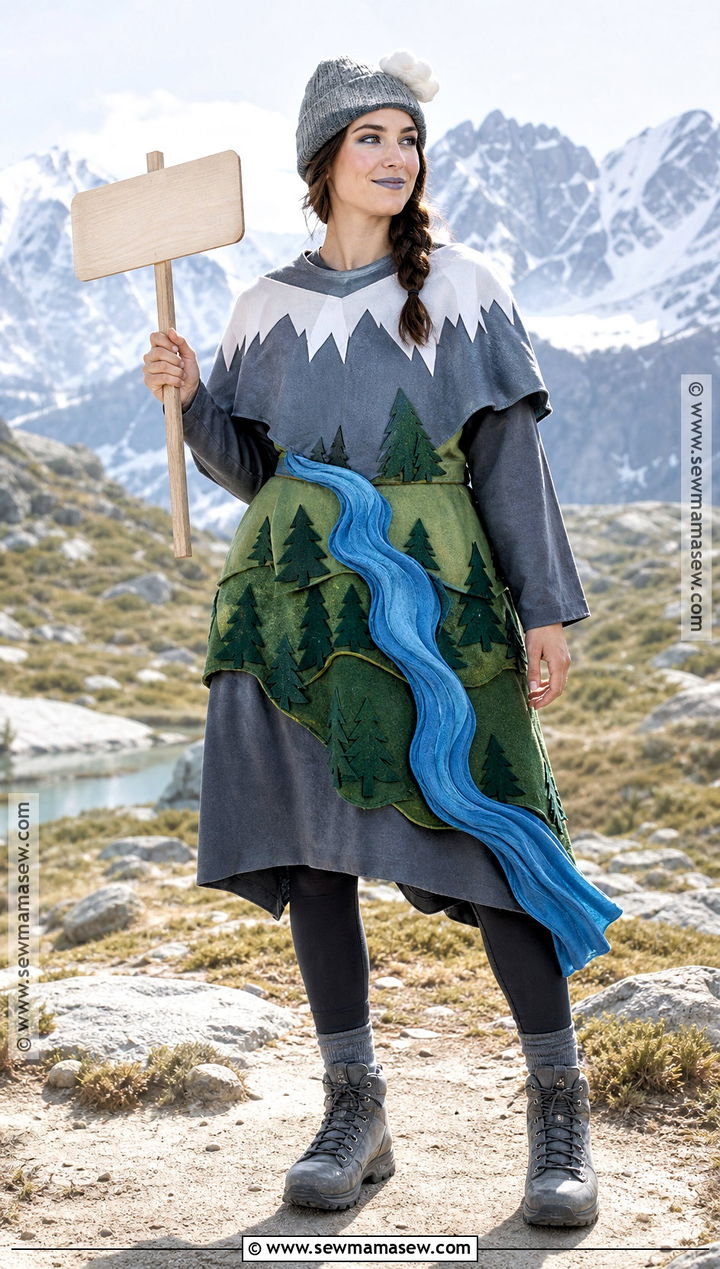 Mountain Range Costume With Snowy Peaks - 30 Nature Costume Ideas