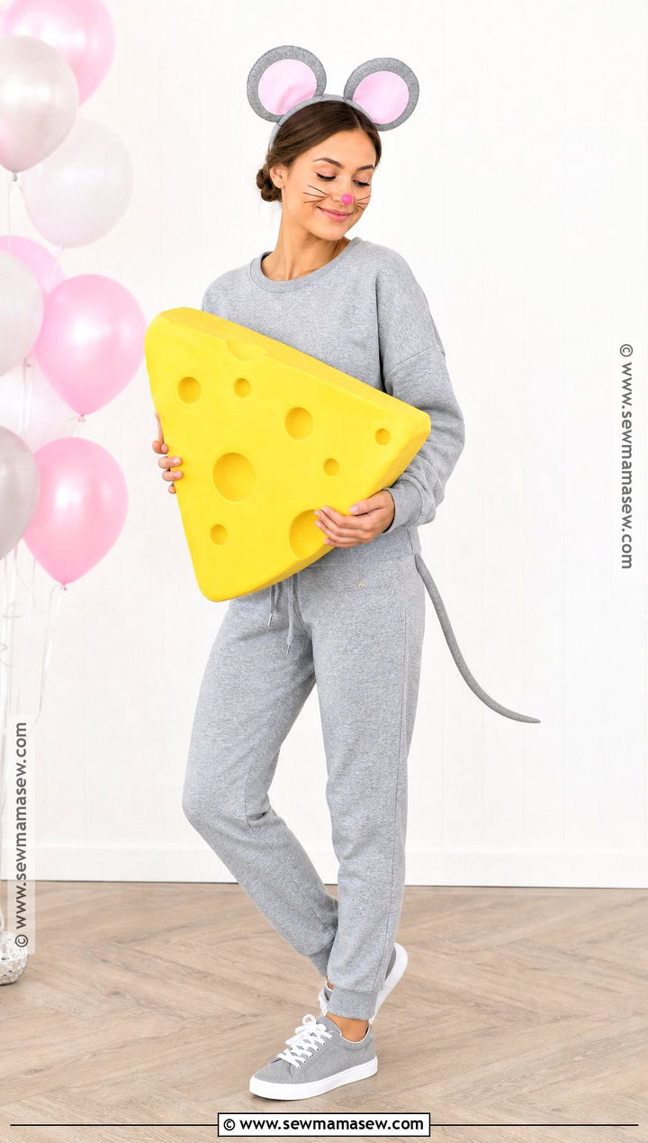 Mouse Costume With Gray Sweater - 40 simple halloween costume ideas