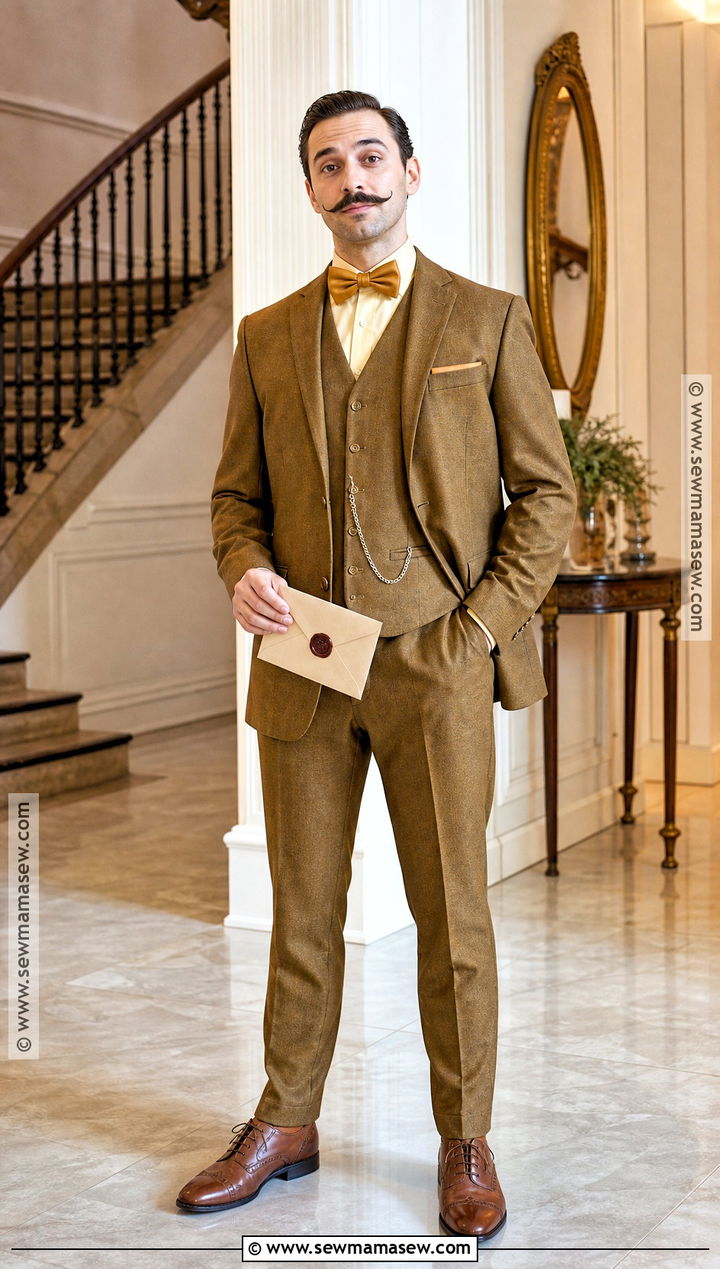 Movie Colonel Mustard Dinner Suit Costume - 30 clue character costumes