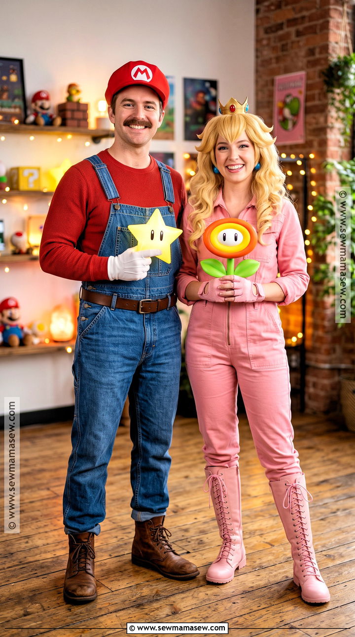 Movie Inspired Mario And Peach Couple Costume - 30 Mario And Peach Costumes for Couples