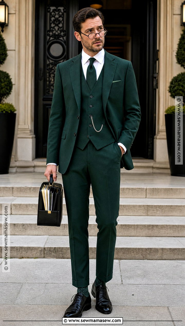 Movie Mr Green Three Piece Suit Costume - 30 clue character costumes