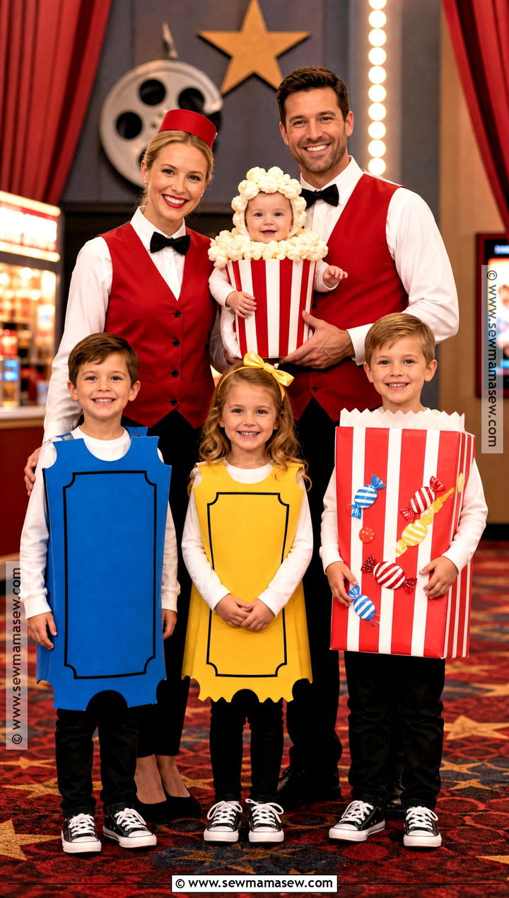 Movie Theater Family And Baby Popcorn Costume - 40 family costumes with for babies