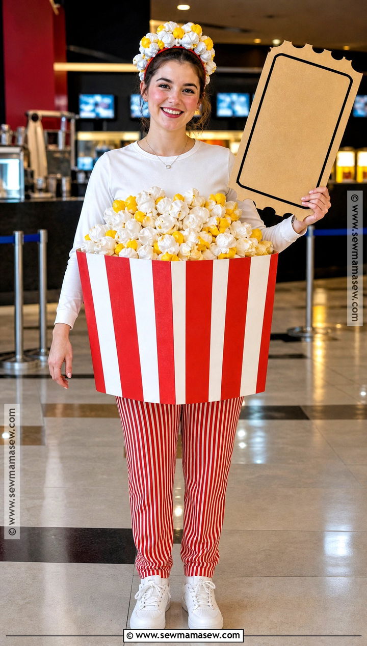 Movie Theater Popcorn Costume - 30 at home costume ideas