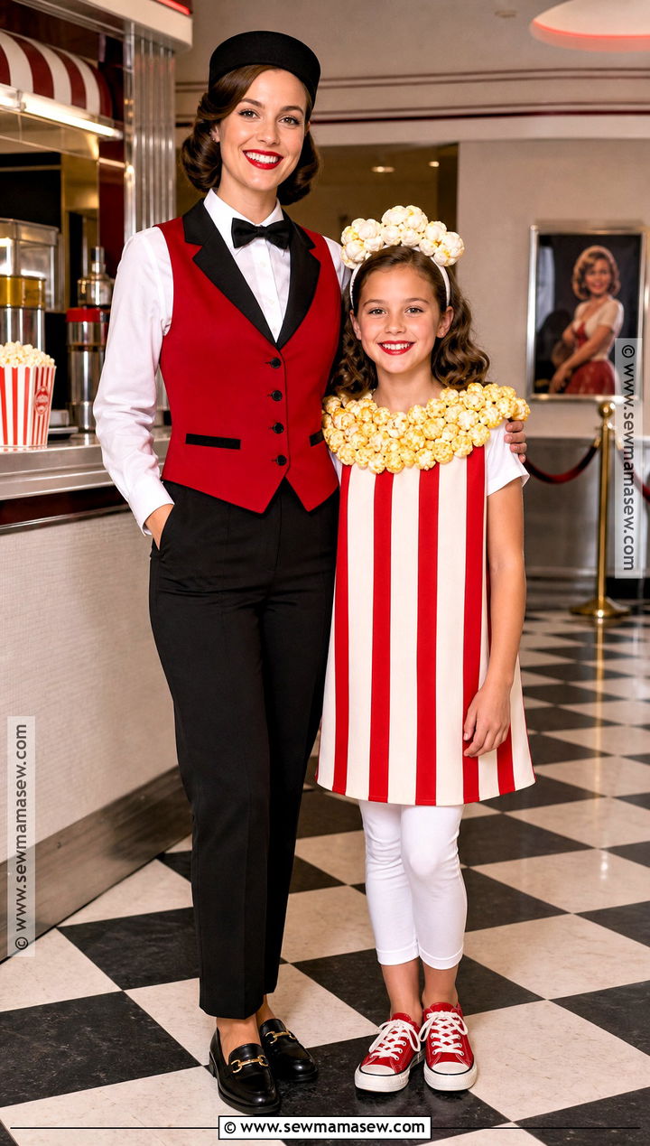 Movie Usher And Popcorn Costume - 30 Mommy And Me Costumes Daughters