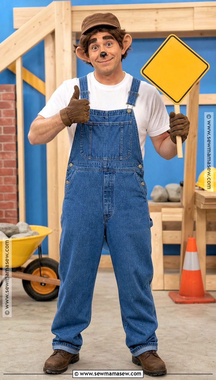 Mr Resetti Cosplay With Work Overalls - 30 animal crossing cosplay ideas