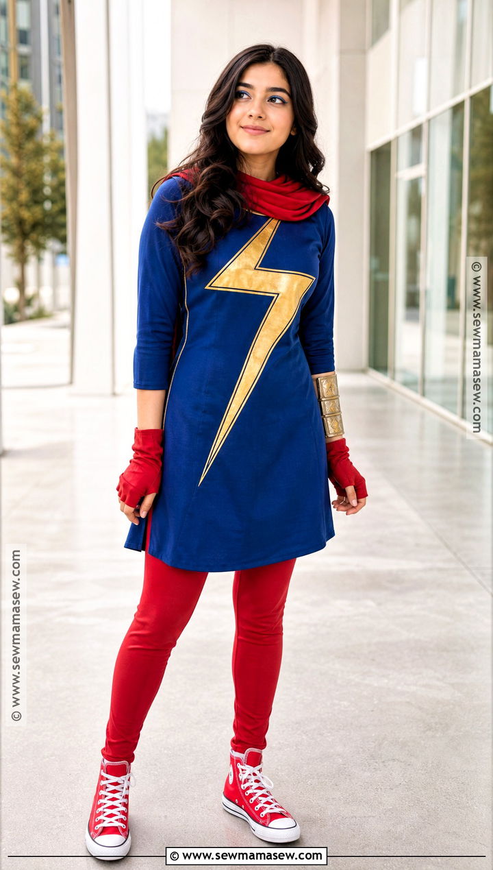 Ms Marvel Costume With Blue Tunic - 30 Marvel Halloween Costumes for Women