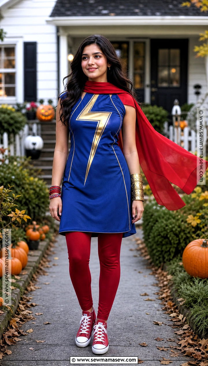 Ms Marvel Costume With Blue Tunic - 30 Superhero Halloween Costumes for Women
