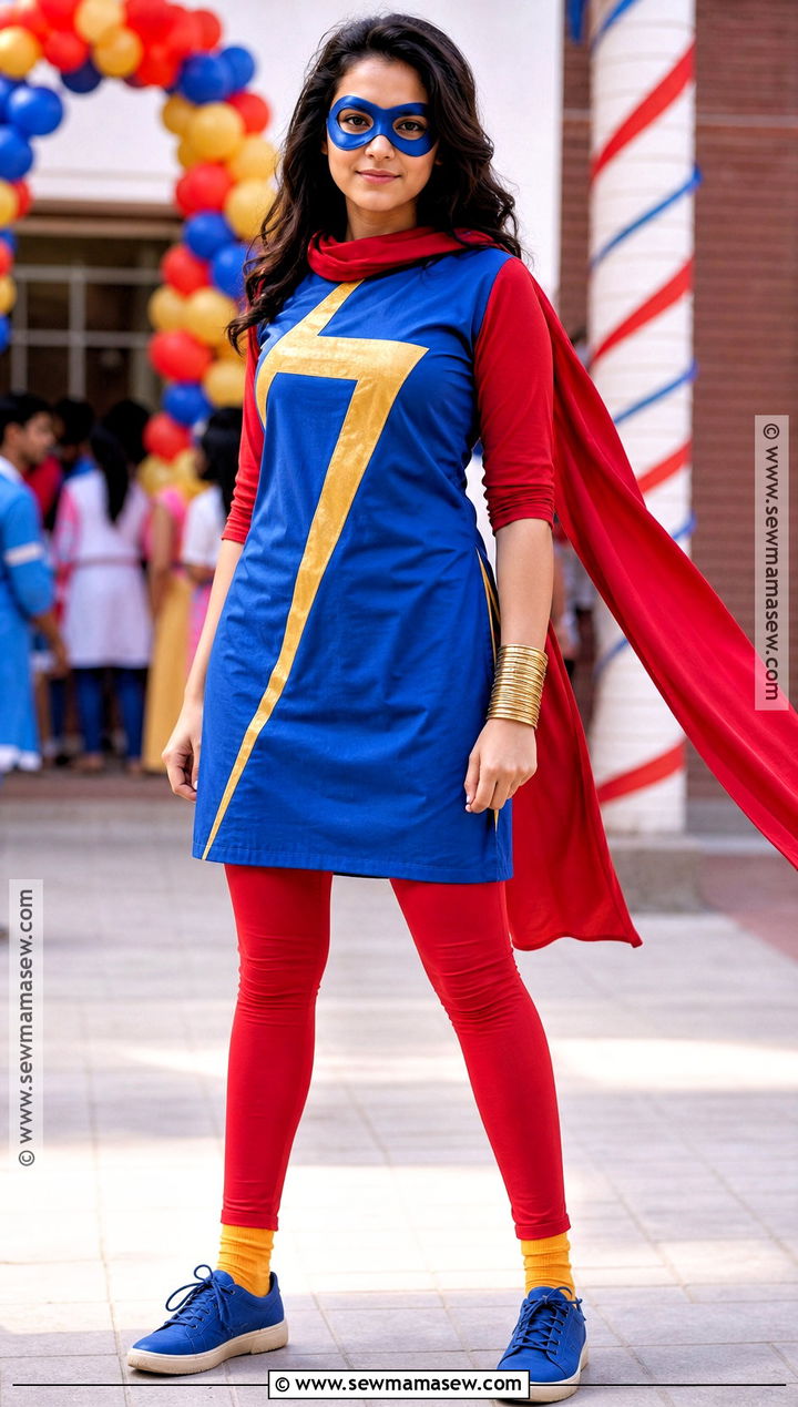 Ms Marvel Costume With Blue Tunic - 30 Easy Superhero Costumes