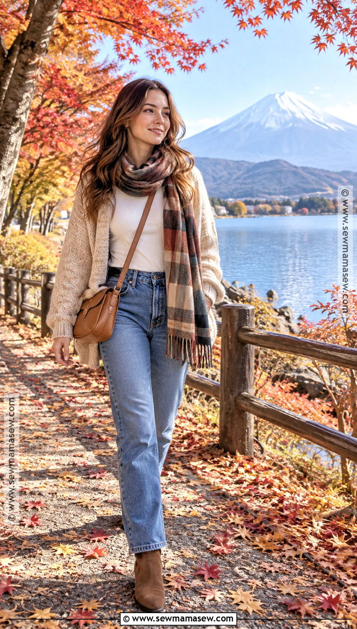 Mt Fuji Autumn Cardigan And Jeans Outfit - 20 mt fuji outfit autumn ideas