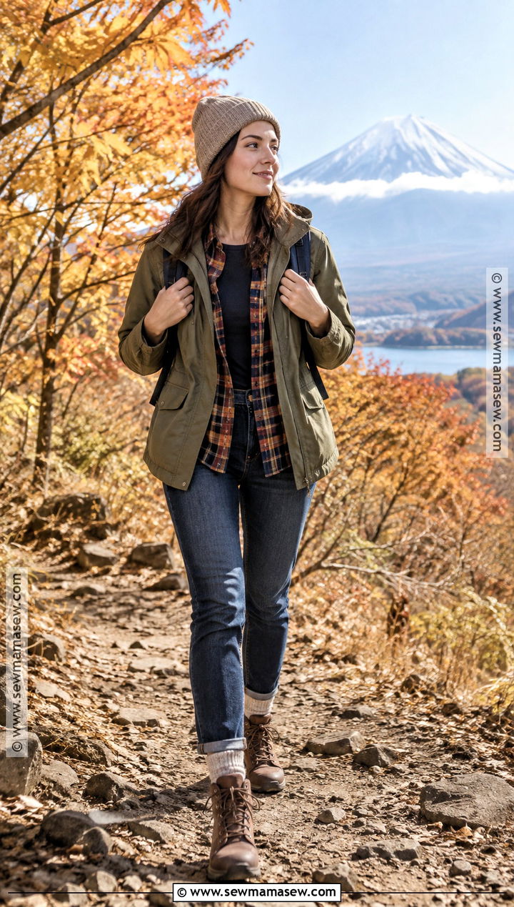 Mt Fuji Autumn Flannel Shirt Outfit - 20 mt fuji outfit autumn ideas