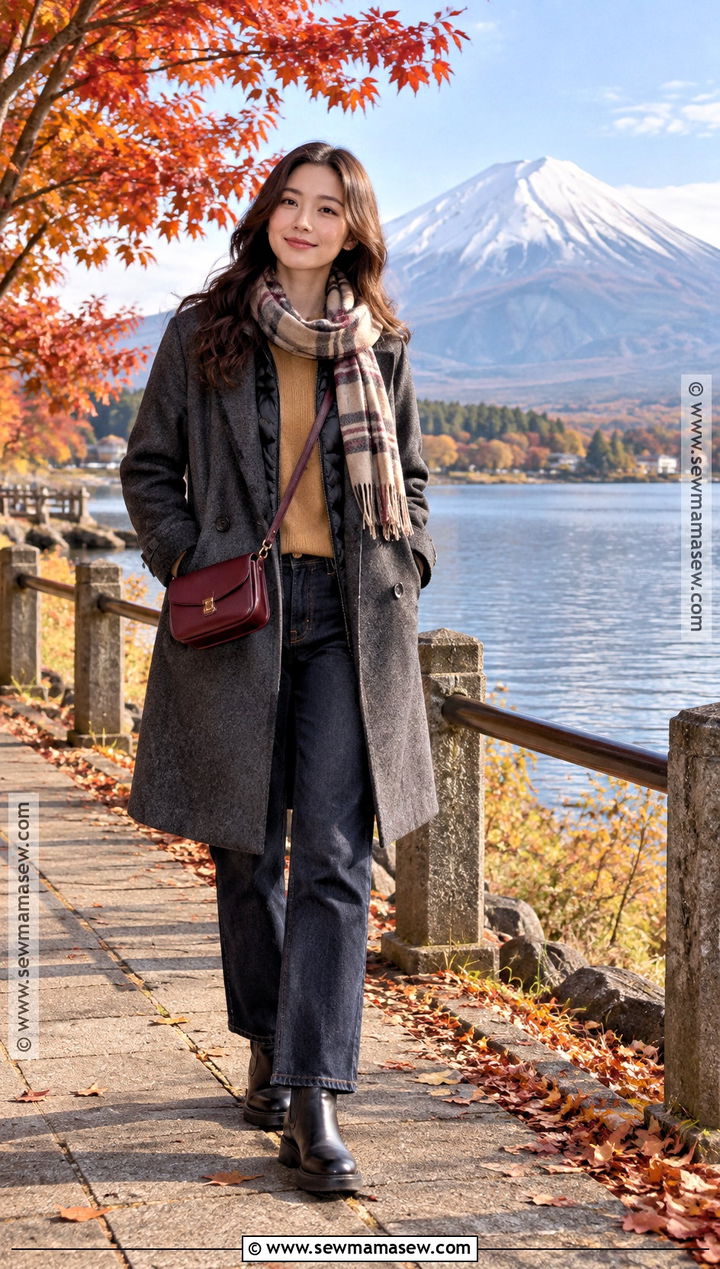 Mt Fuji Autumn Long Coat Outfit - 20 mt fuji outfit autumn ideas
