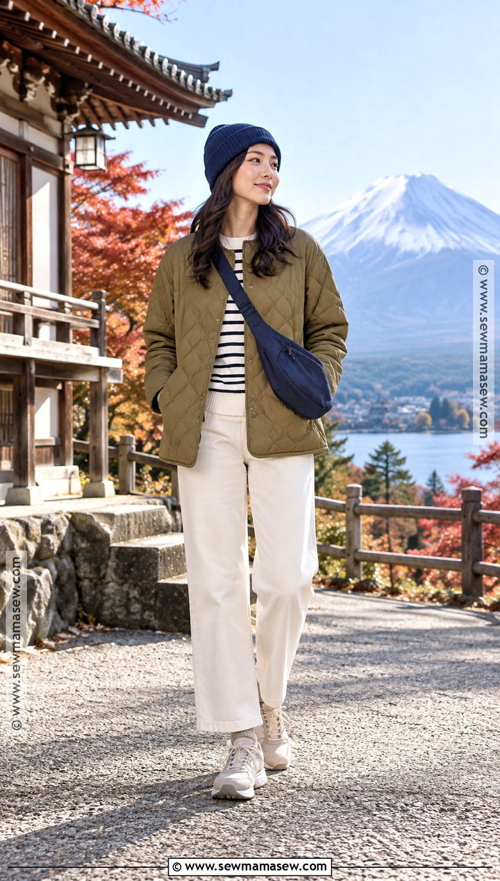 Mt Fuji Autumn Quilted Jacket Outfit - 20 mt fuji outfit autumn ideas