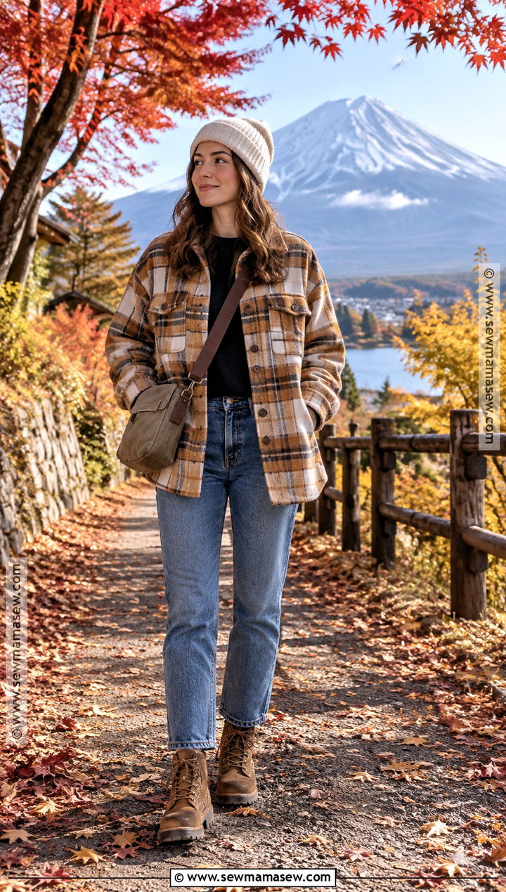 Mt Fuji Autumn Shacket Outfit - 20 mt fuji outfit autumn ideas