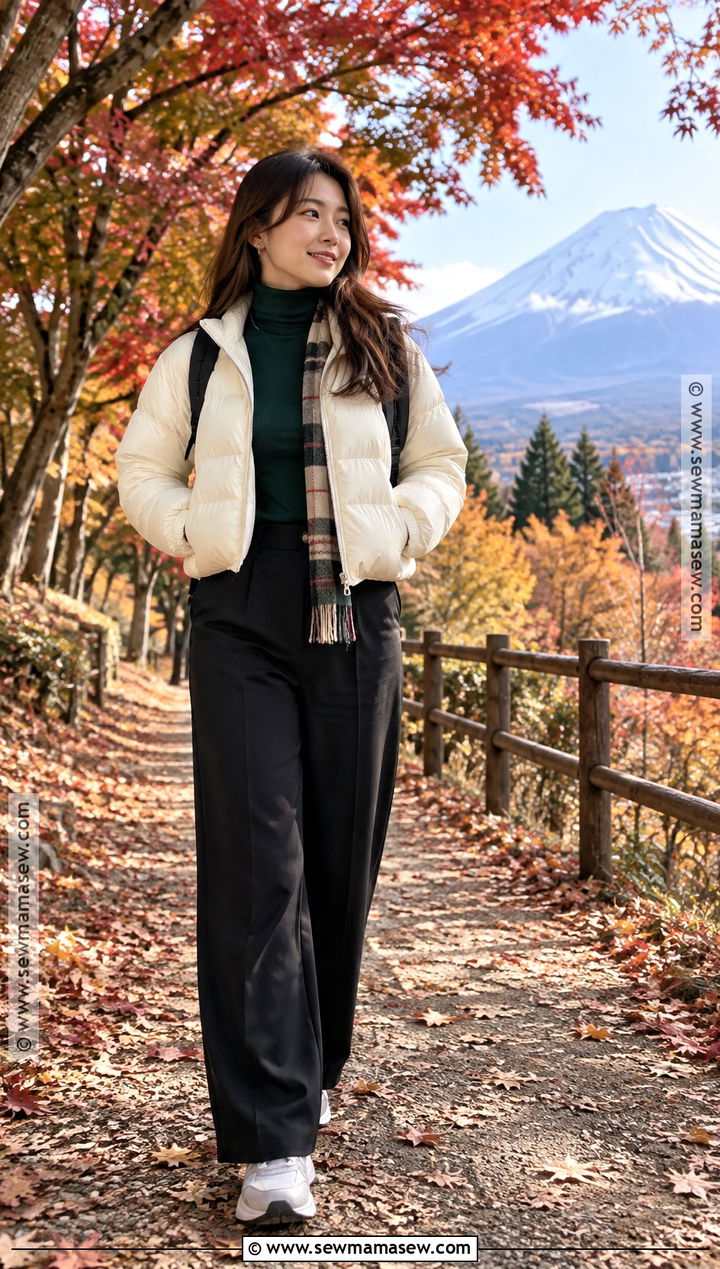 Mt Fuji Autumn Turtleneck And Wide Leg Pants Outfit - 20 mt fuji outfit autumn ideas