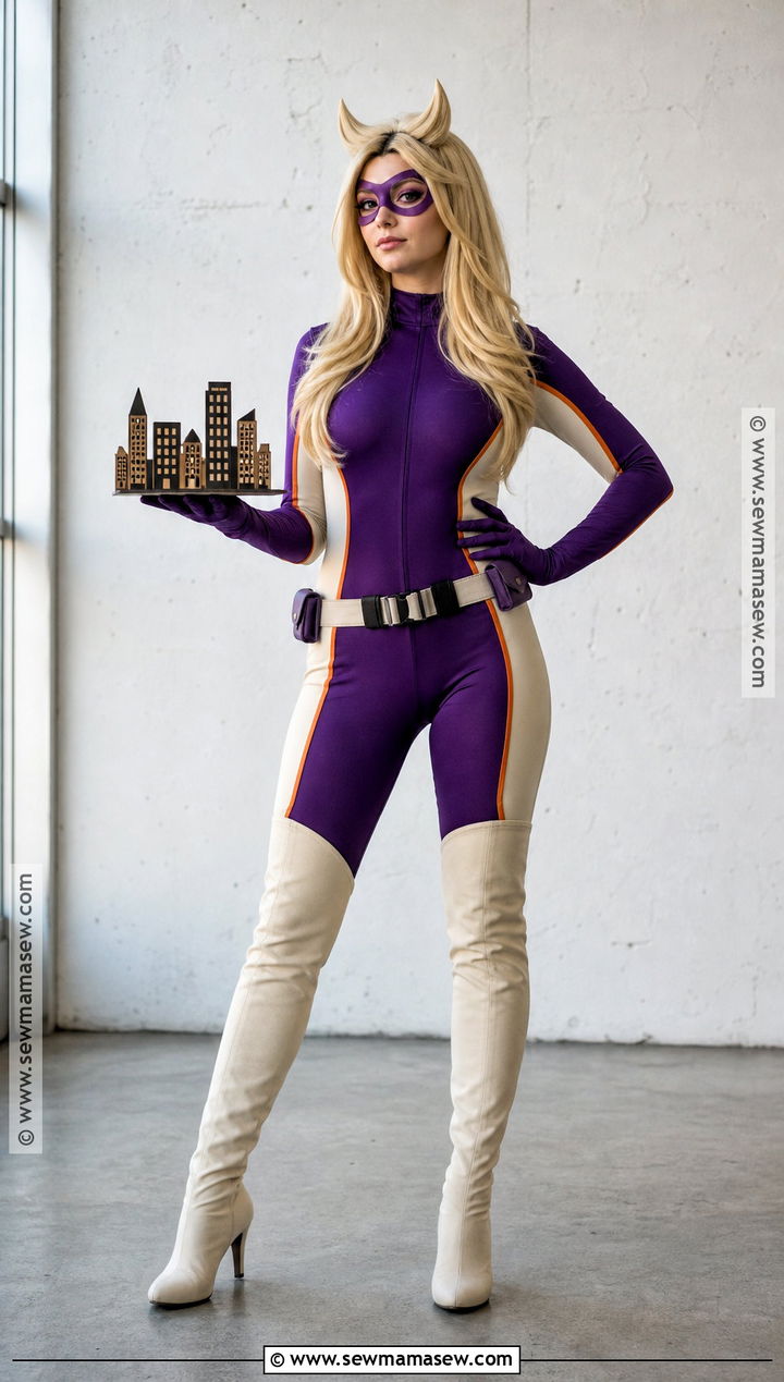 Mt Lady Hero Costume With Purple Bodysuit - 30 bnha hero costumes ideas
