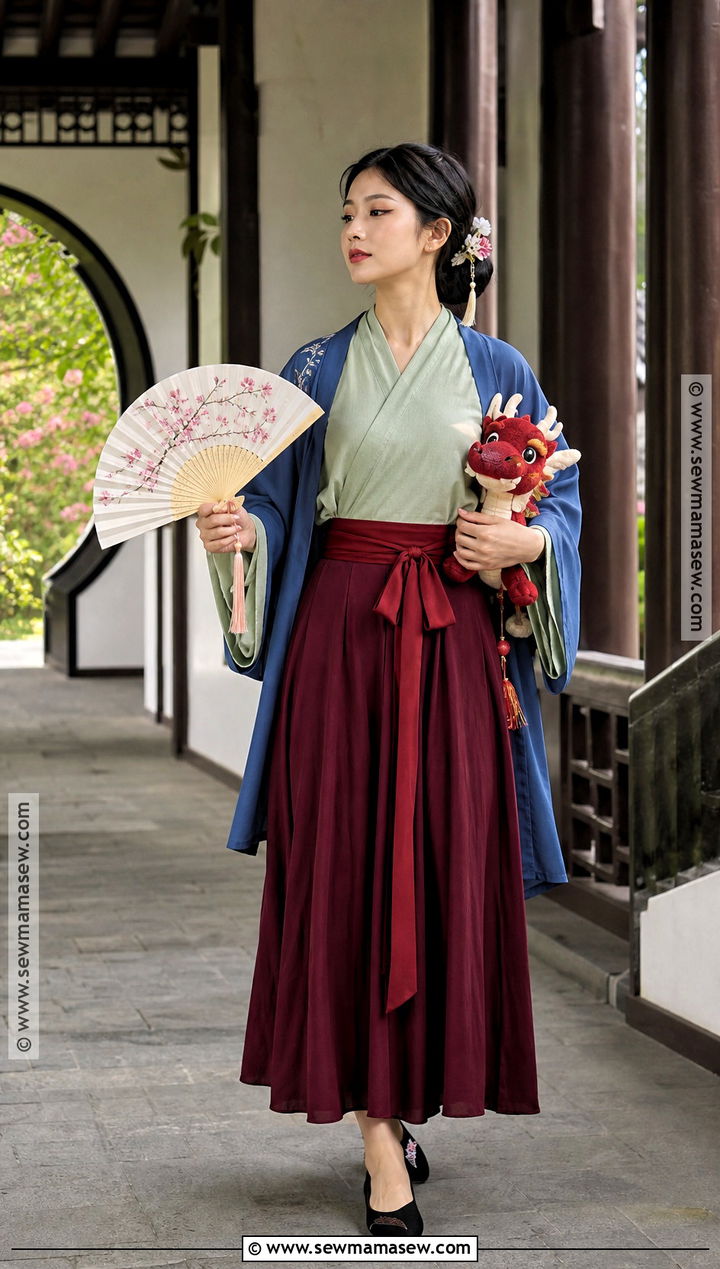 Mulan Costume With Green And Blue Robe - 30 Disney Characters Dress Up Ideas