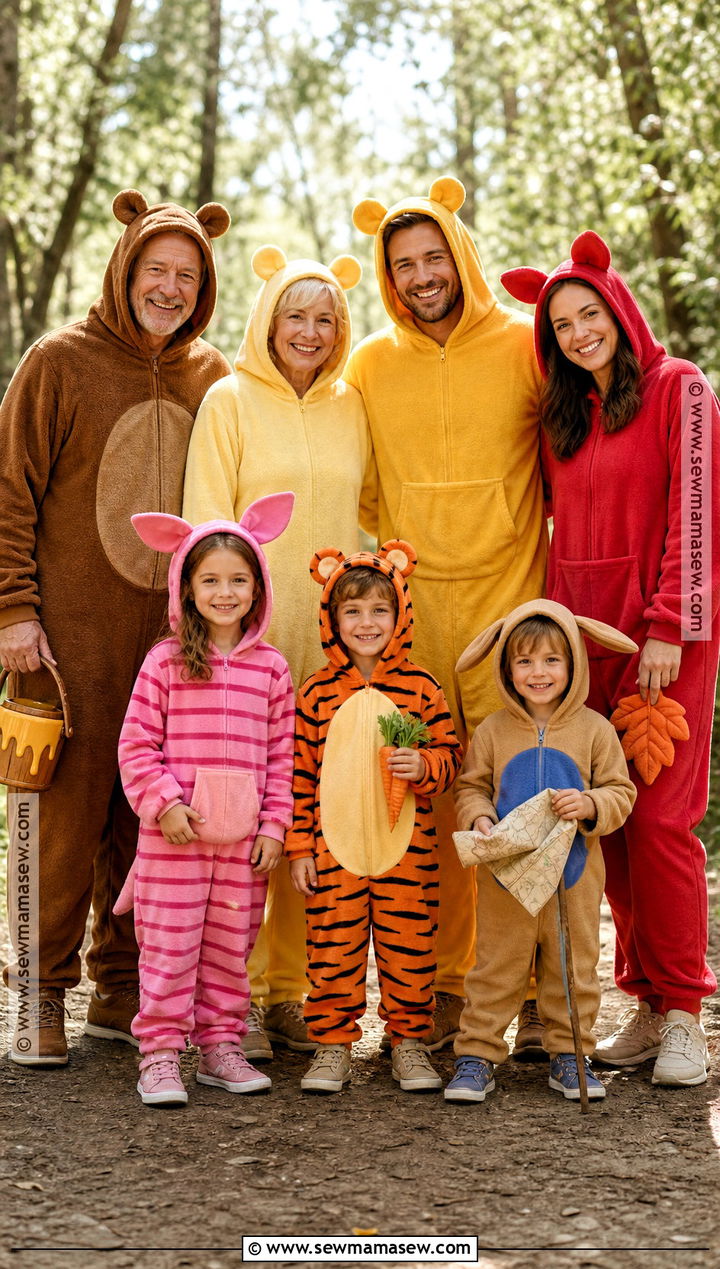 Multigenerational Winnie The Pooh Family Costume - 30 winnie the pooh family costumes