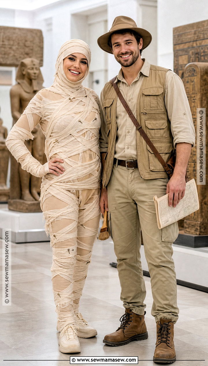 Mummy And Archaeologist Costume - 40 last minute couples costumes