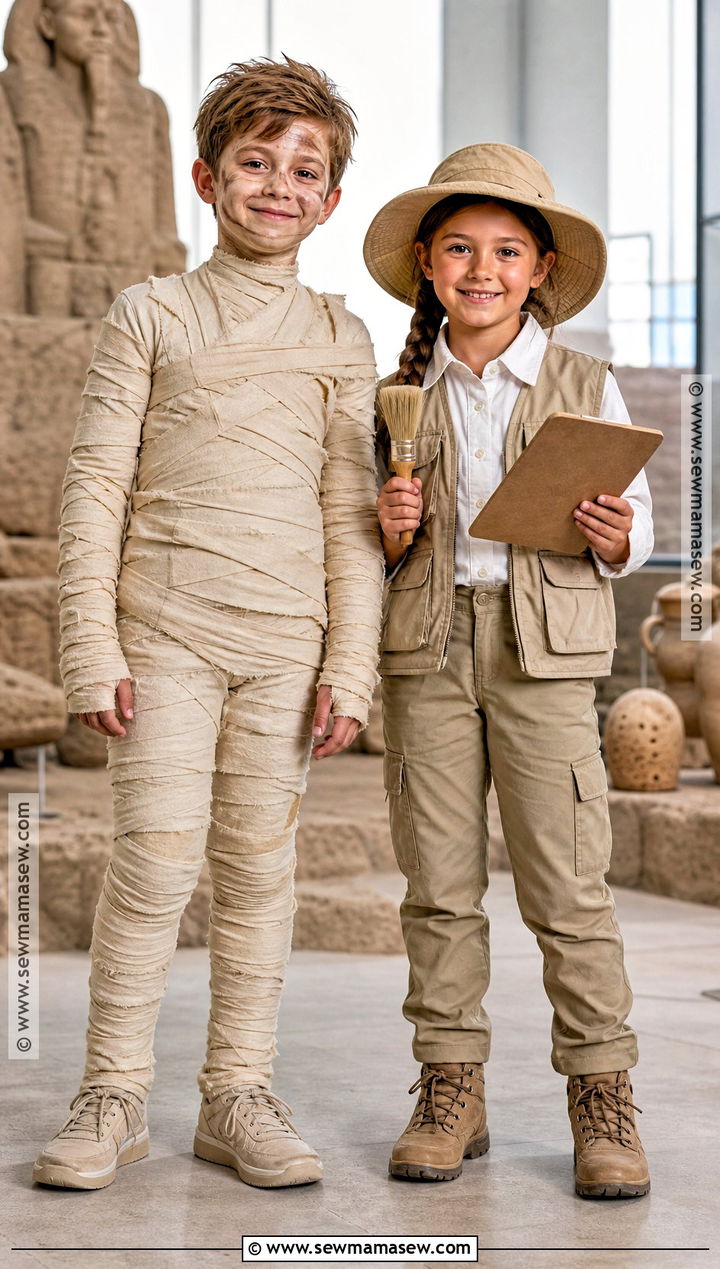 Mummy And Archaeologist Costume - 30 brother sister halloween costumes for kids