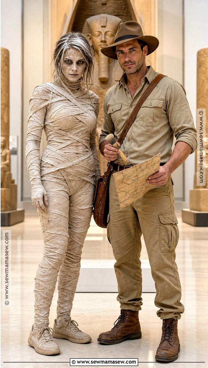 Mummy And Archaeologist Couple Costume - 50 couple costumes for halloween