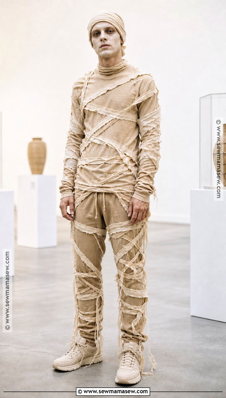 Mummy Costume With Beige Layers - 30 easy men halloween costumes for guys