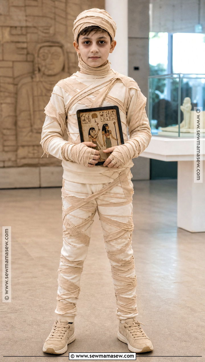 Mummy Costume With Beige Sneakers - 30 halloween costumes kids for boys