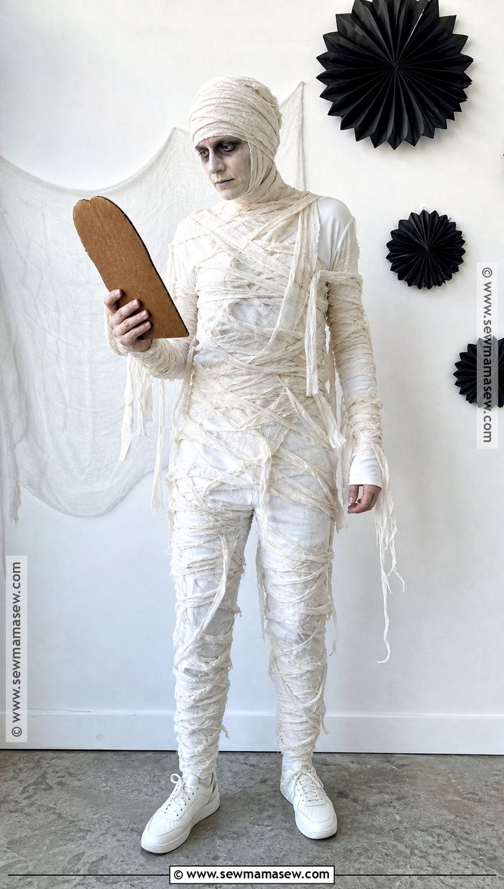 Mummy Costume With White Clothing - 40 halloween costumes last minute
