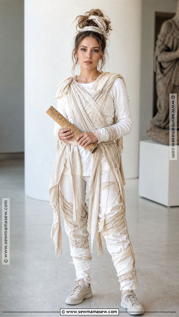 Mummy Costume With White Layers - 30 easy last minute halloween costumes for women