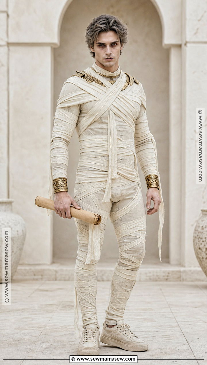 Mummy Costume With Wrapped White Clothing - 50 halloween costume ideas