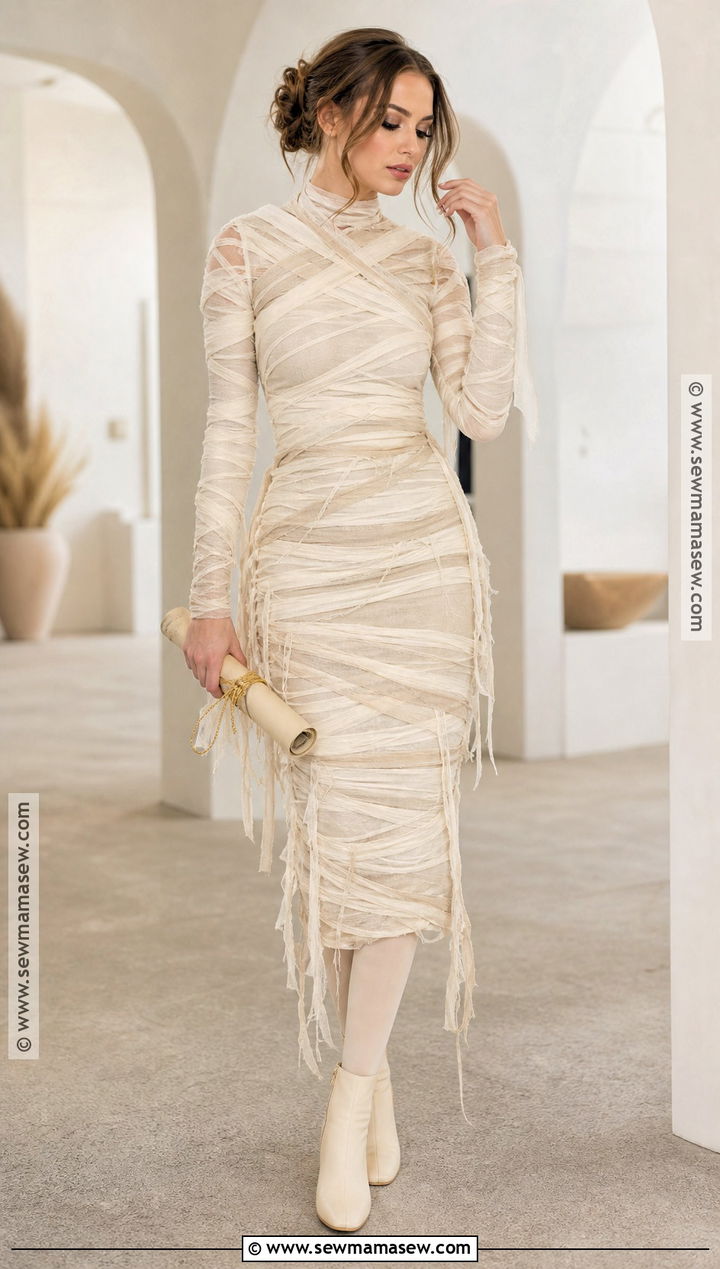 Mummy Dress Costume With Long Sleeves - 35 mummy costume ideas for women