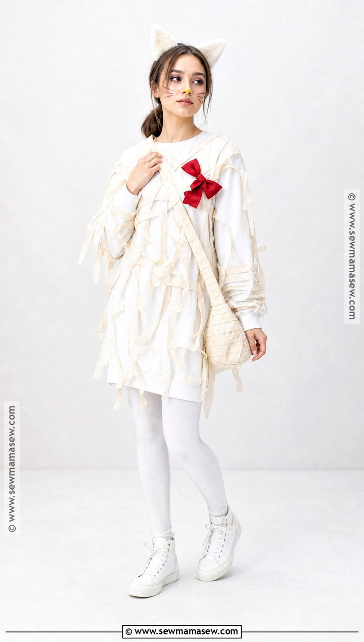 Mummy Hello Kitty Costume With White Wraps - 40 hello kitty halloween costume ideas
