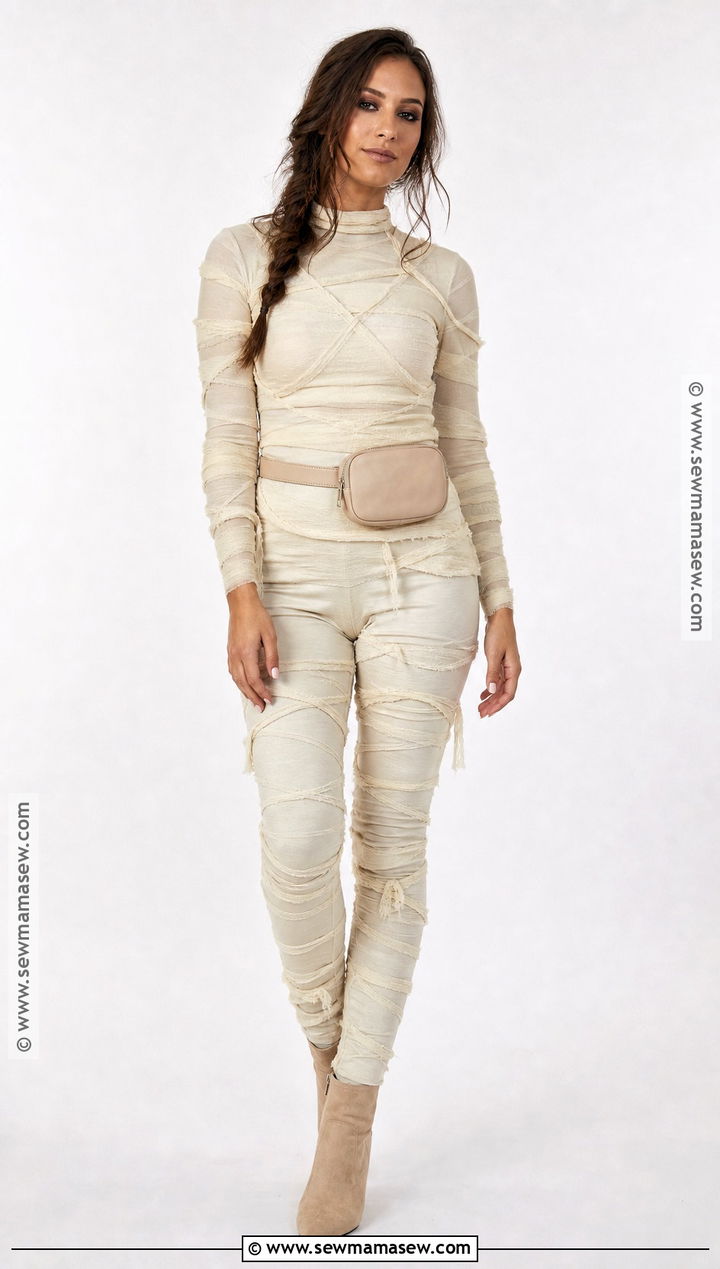 Mummy Inspired Halloween Outfit With Cream Layers - 30 Simple Halloween Outfits