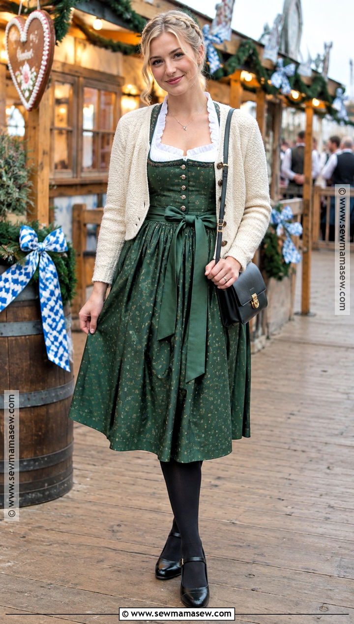 Munich Oktoberfest Dirndl And Cardigan Outfit - 15 munich germany outfits fall