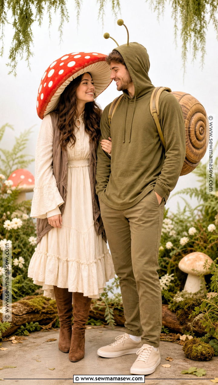 Mushroom And Snail Couple Costume - 30 unique couple costumes