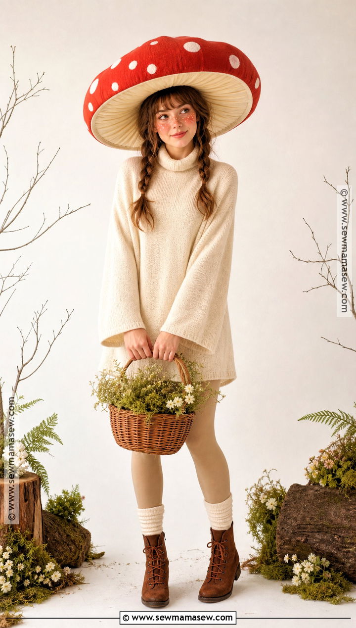 Mushroom Costume With Red Spotted Hat - 50 cute halloween costumes