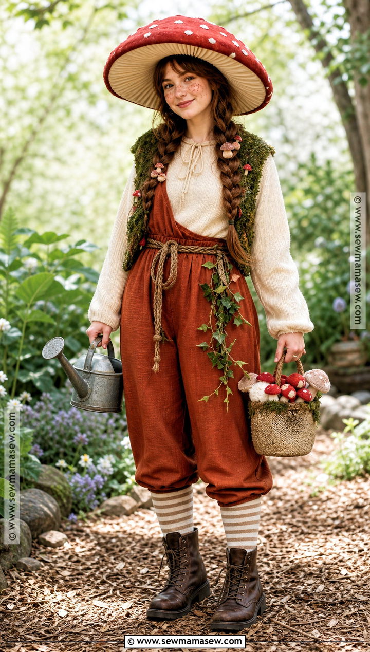 Mushroom Gnome Costume With Spotted Hat - 35 Fantasy Costumes