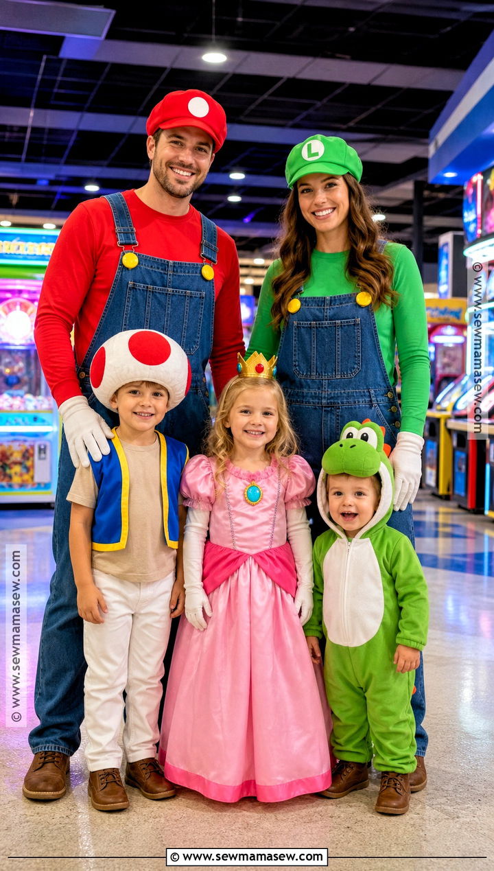 Mushroom Kingdom Family Costume - 45 family costume ideas