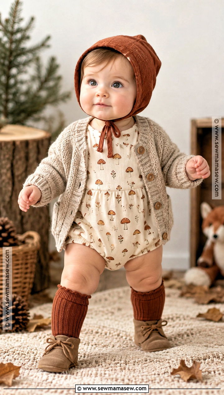 Mushroom Romper Baby Outfit - 15 autumn themed baby clothes