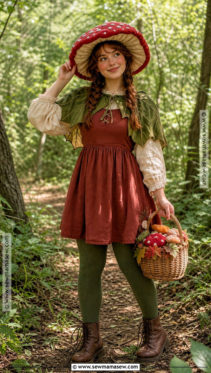 Mushroomcore Costume With Spotted Hat - 30 aesthetic costumes