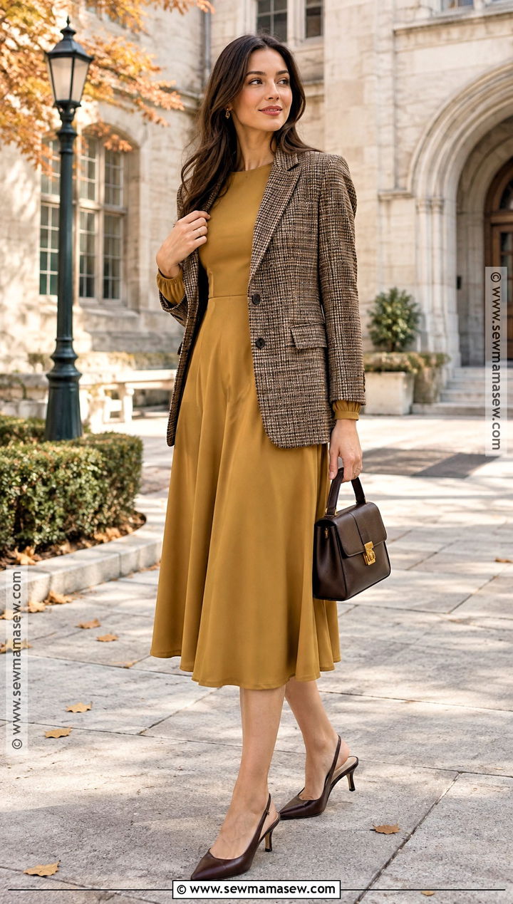 Mustard A Line Fall Wedding Guest Dress - 20 fall wedding guest dress casual ideas