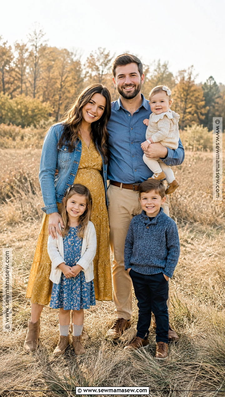 Mustard And Blue Family Fall Photoshoot Outfit - 25 family fall photoshoot outfits