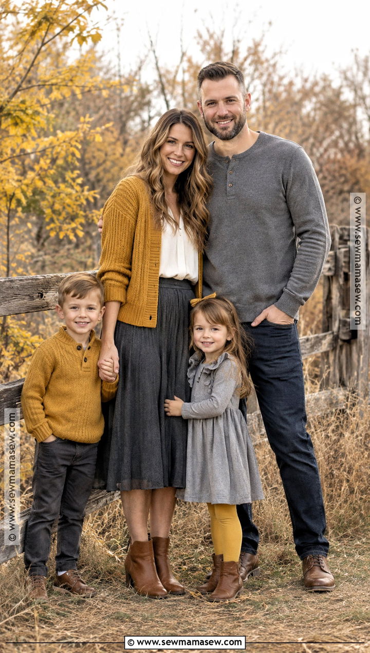 Mustard And Charcoal Family Fall Photo Outfit - 15 family fall pics outfits