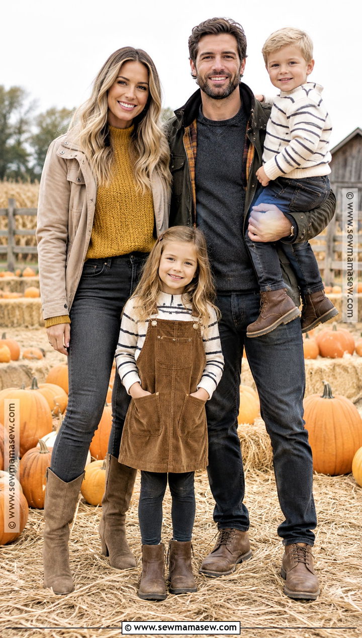 Mustard And Charcoal Family Pumpkin Patch Outfit - 20 pumpkin patch outfit ideas for family