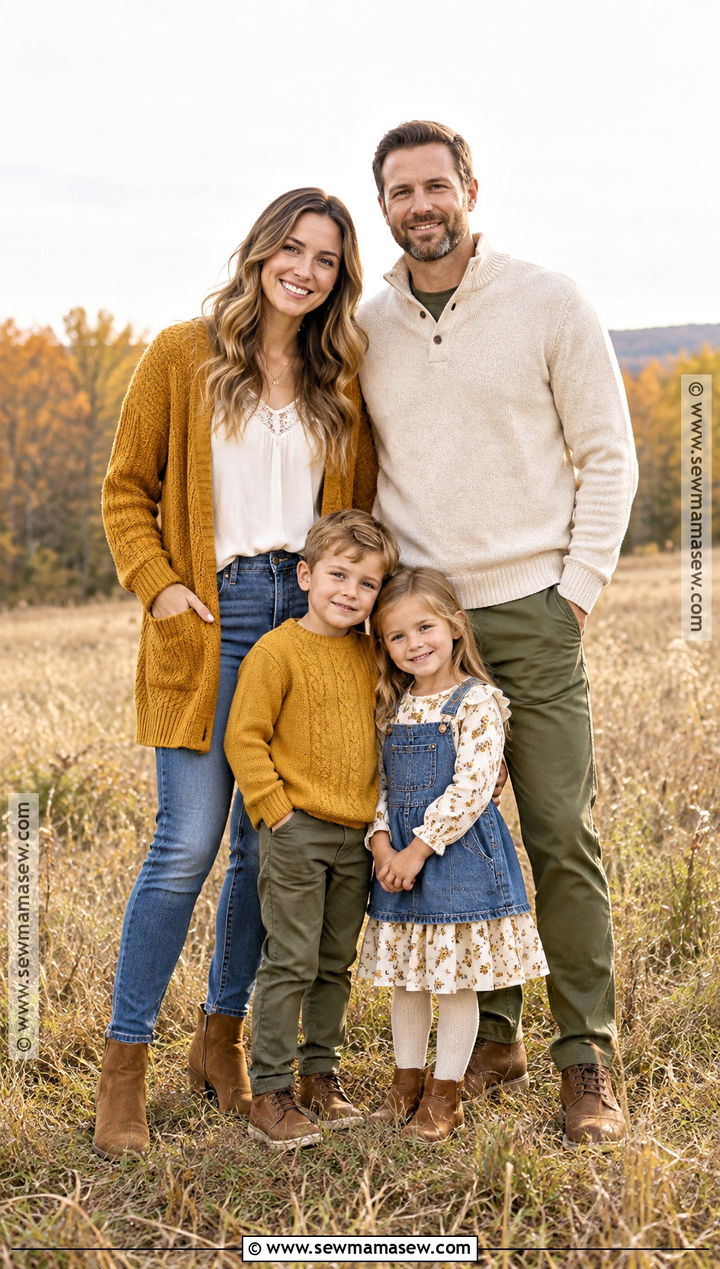 Mustard And Cream Fall Family Picture Outfit - 25 casual fall family picture outfits