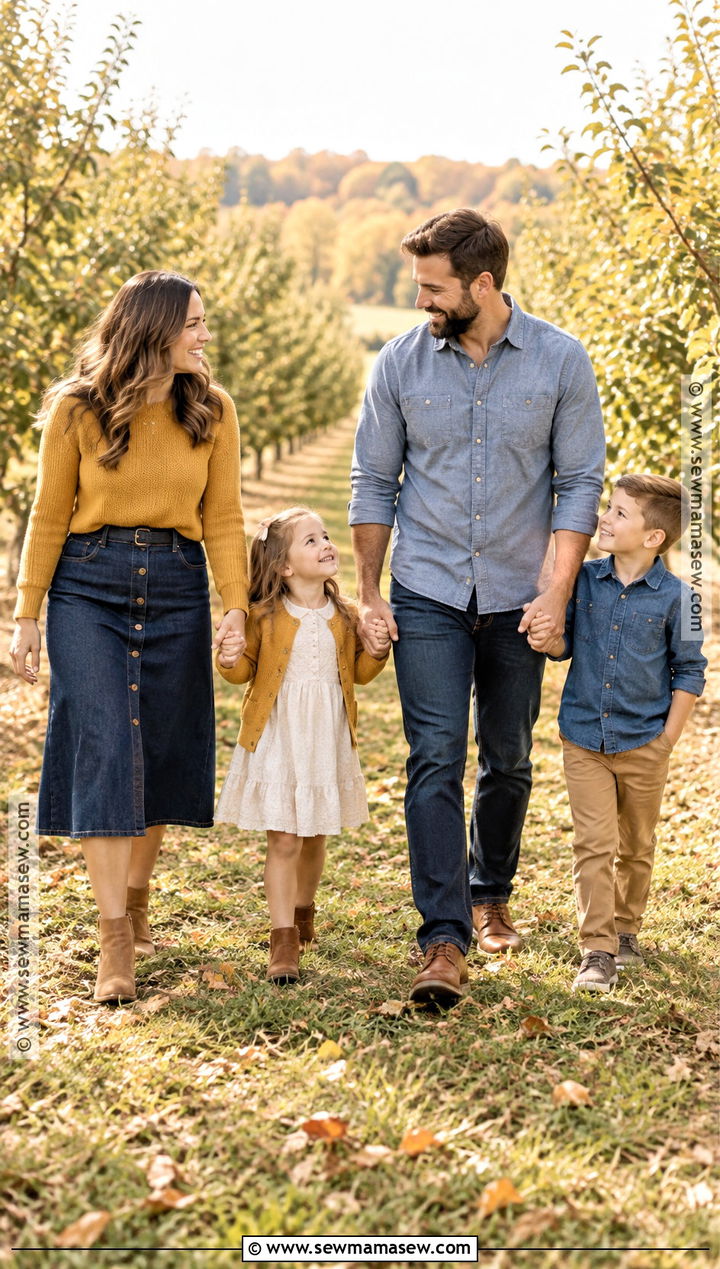 Mustard And Denim Fall Family Picture Outfits - 15 fall outfits for family pictures