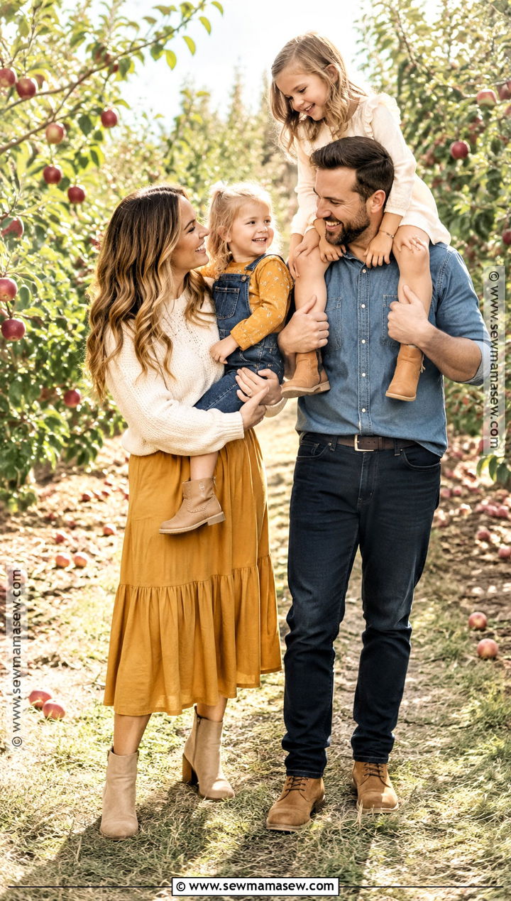 Mustard And Denim Fall Family Session Outfit - 15 fall family session outfits