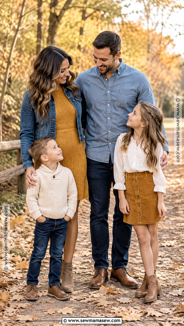 Mustard And Denim October Family Photo Outfits - 25 october family photos outfits