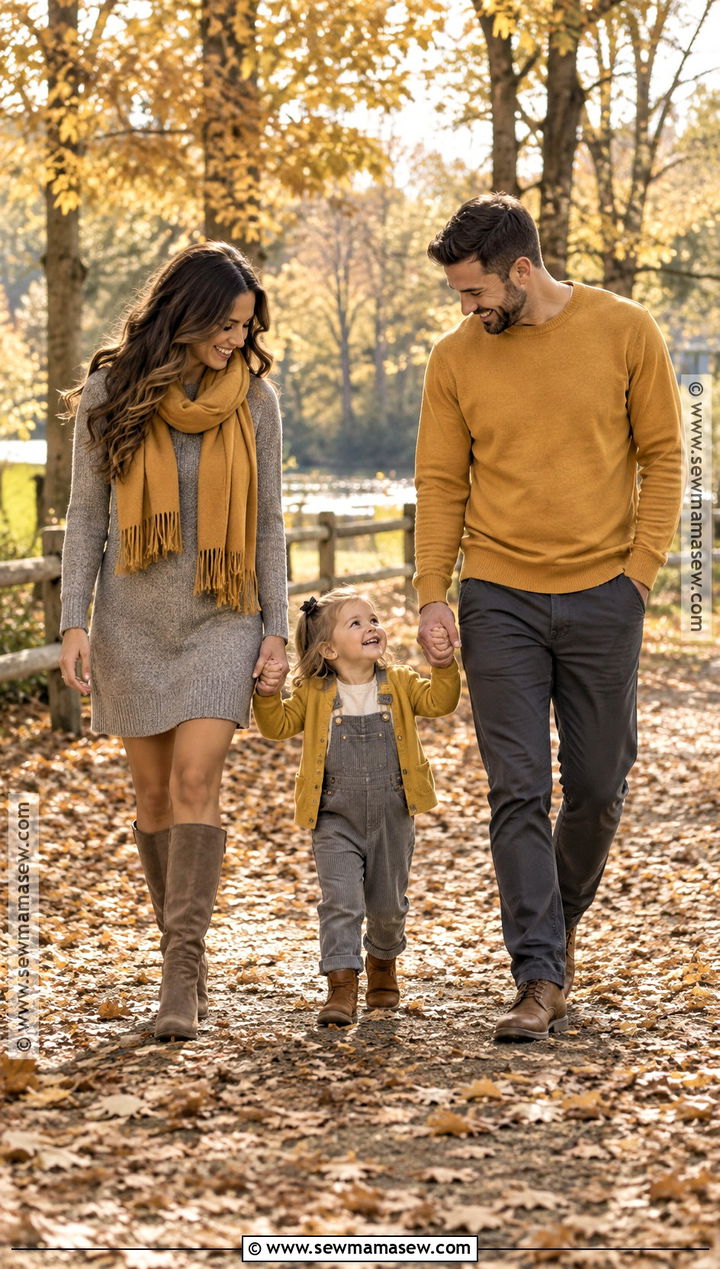 Mustard And Gray Fall Family Of 3 Photo Outfit - 20 fall family of 3 photo outfits